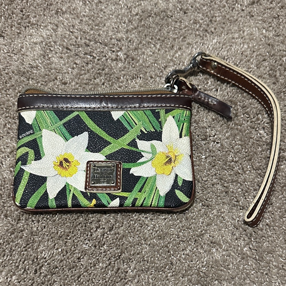 Dooney & Bourke Daffodil Yellow Wristlet Leather Zip Pouch